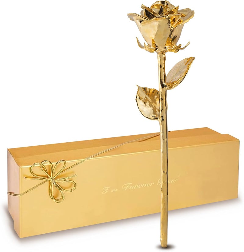 Forever Rose 24K Gold Dipped Real Rose with Gold Gift Box - Image 1